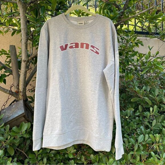 Vans Light Gray & Burgundy Logo Sweatshirt. Size Large. EUC! - Picture 1 of 5